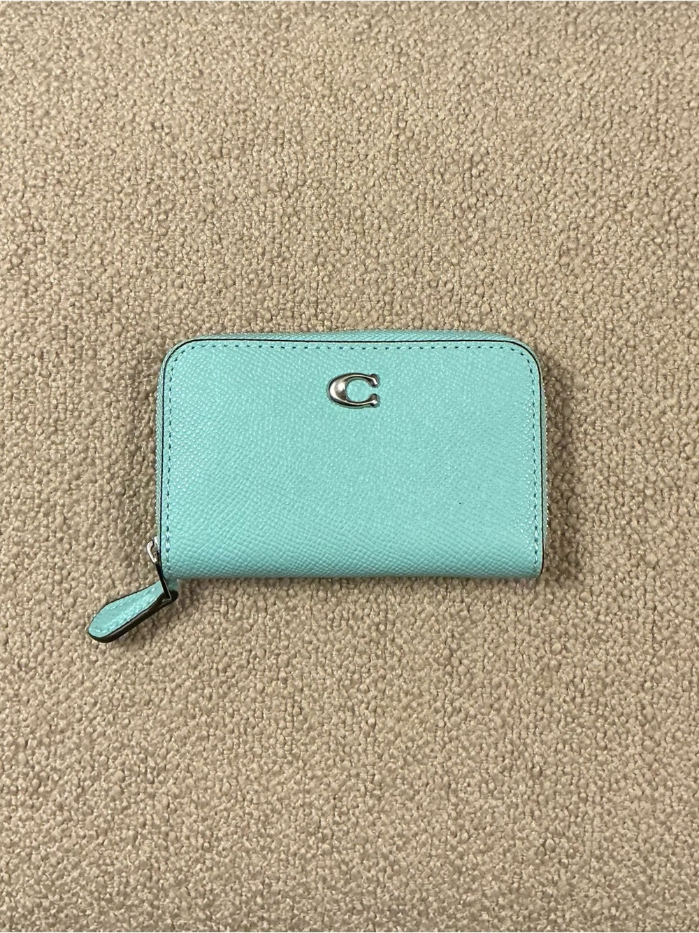 Coach Blue Zip Card Case Wallet. Authentic Coach Wallet. - Picture 2 of 7